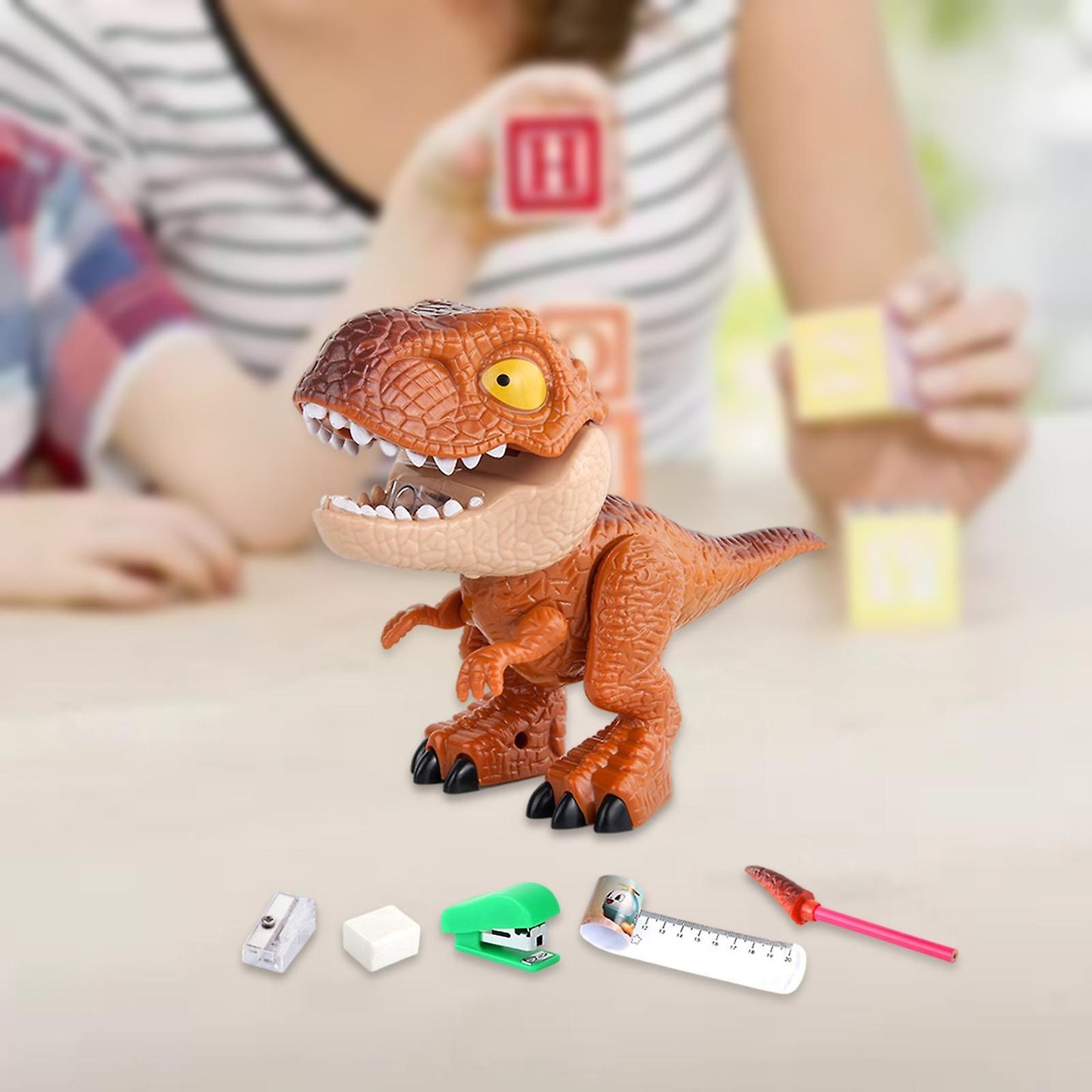 Juego de papelería de dinosaurio 5 en 1