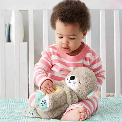 Peluche relajante para bebé que simula respiracion (nutria marron)